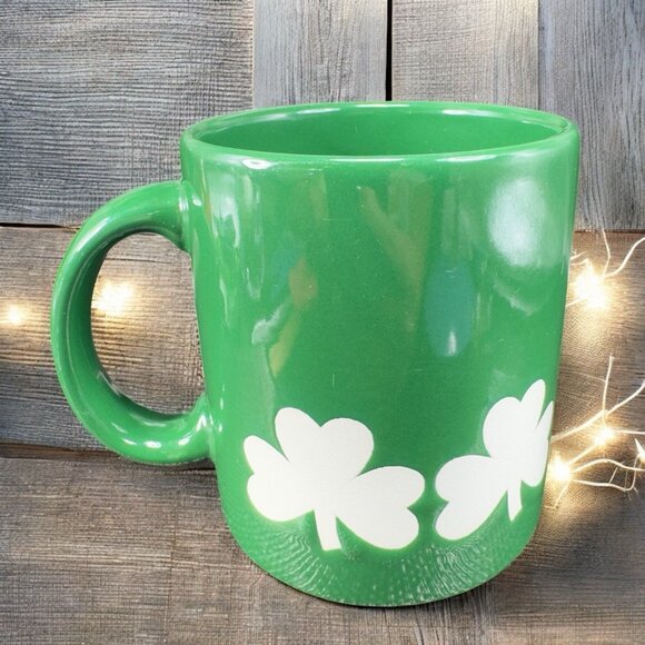 1970s Waechtersbach Shamrock Clover Mug Cup Single Stoneware Pottery Mug READ - Picture 1 of 11